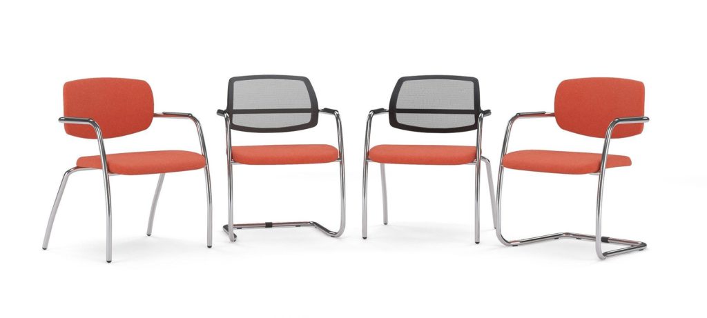 Narbutas Gama mesh back and fabric meeting chairs