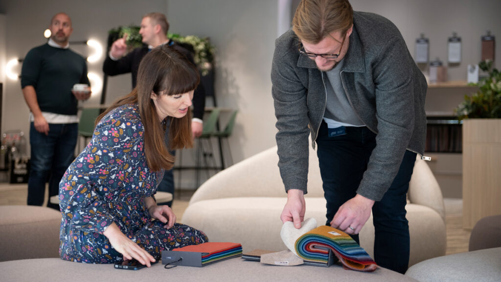 Huge choice of fabric samples at our London showroom