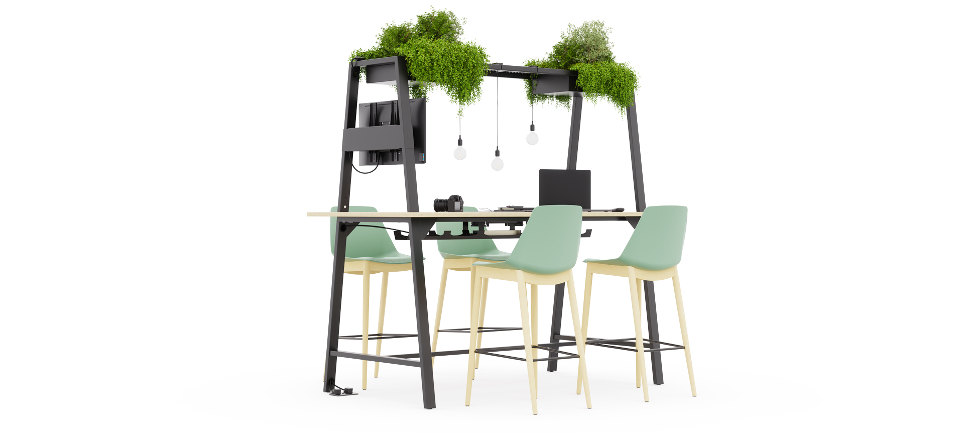 Crew high collaboration tables by Formetiq