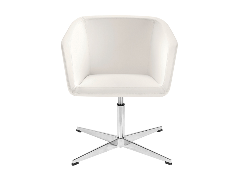 Height adjustable armchair, polished aluminium swivel base