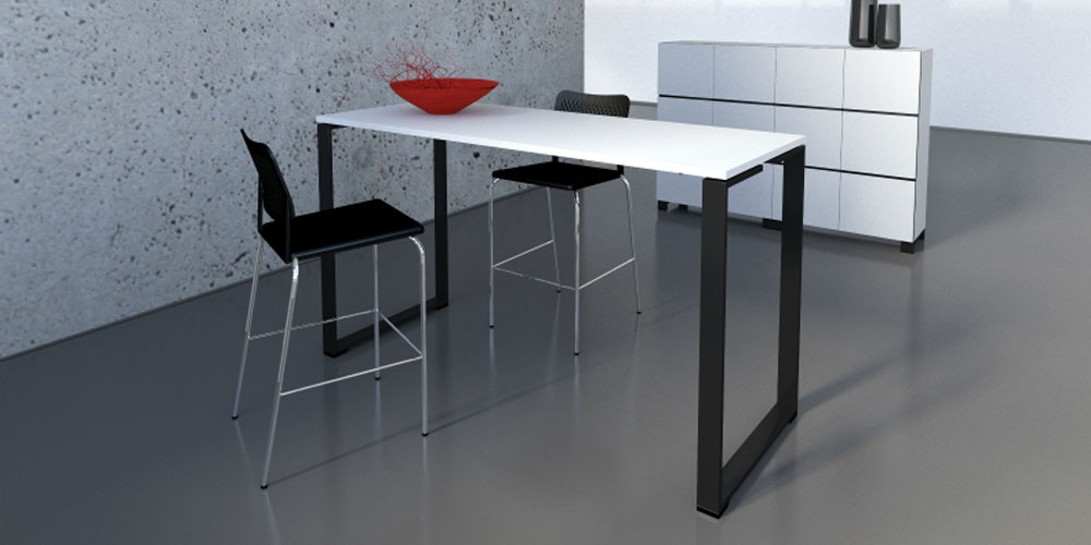 Jazz high table with white top and black legs