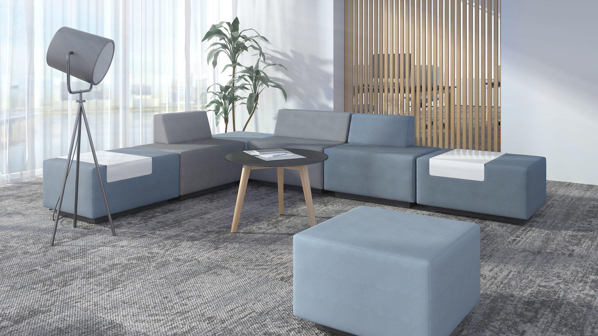 Create informal breakout areas with Nova Wood coffee table with Jazz Chill Out modular seating