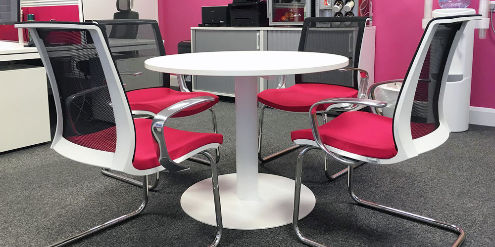Forum breakout table in white