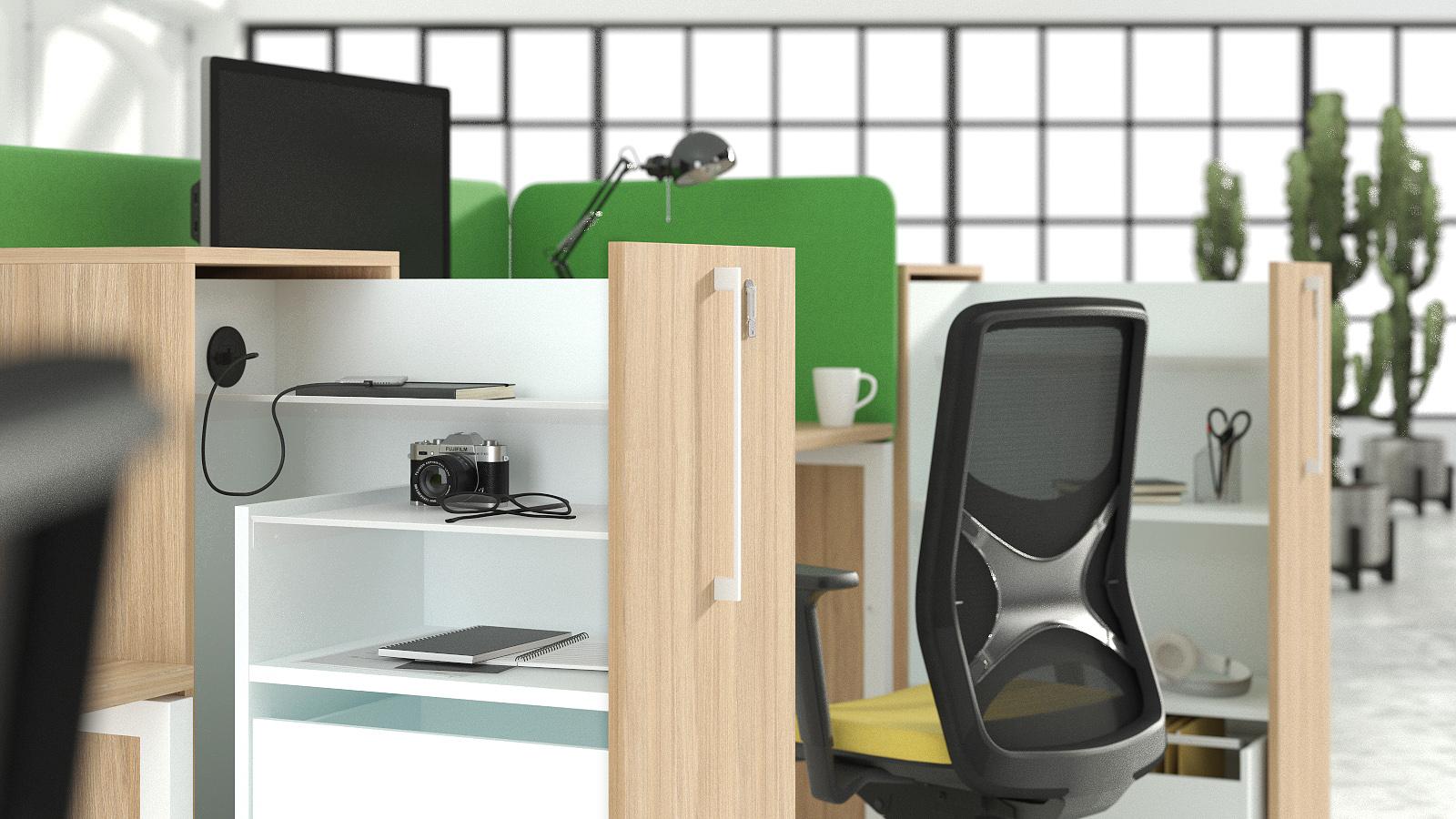 BOXI storage towers are a simple and universal solution designed to accommodate all office essentials for daily needs.