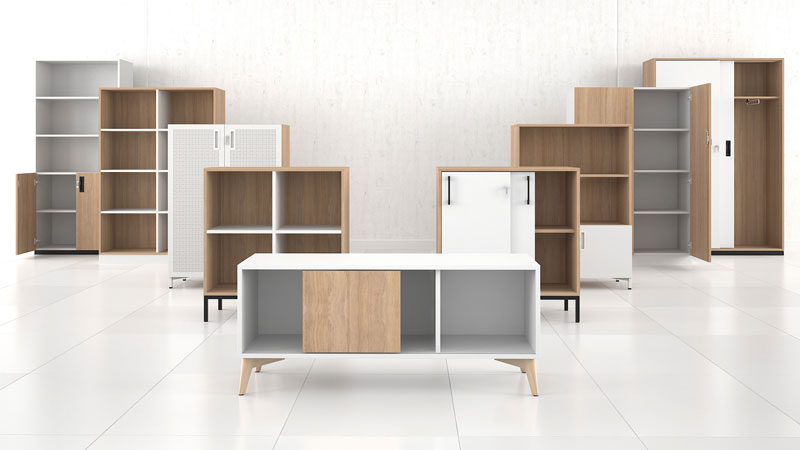 Choice range of storage cabinets, cupboards and shelves