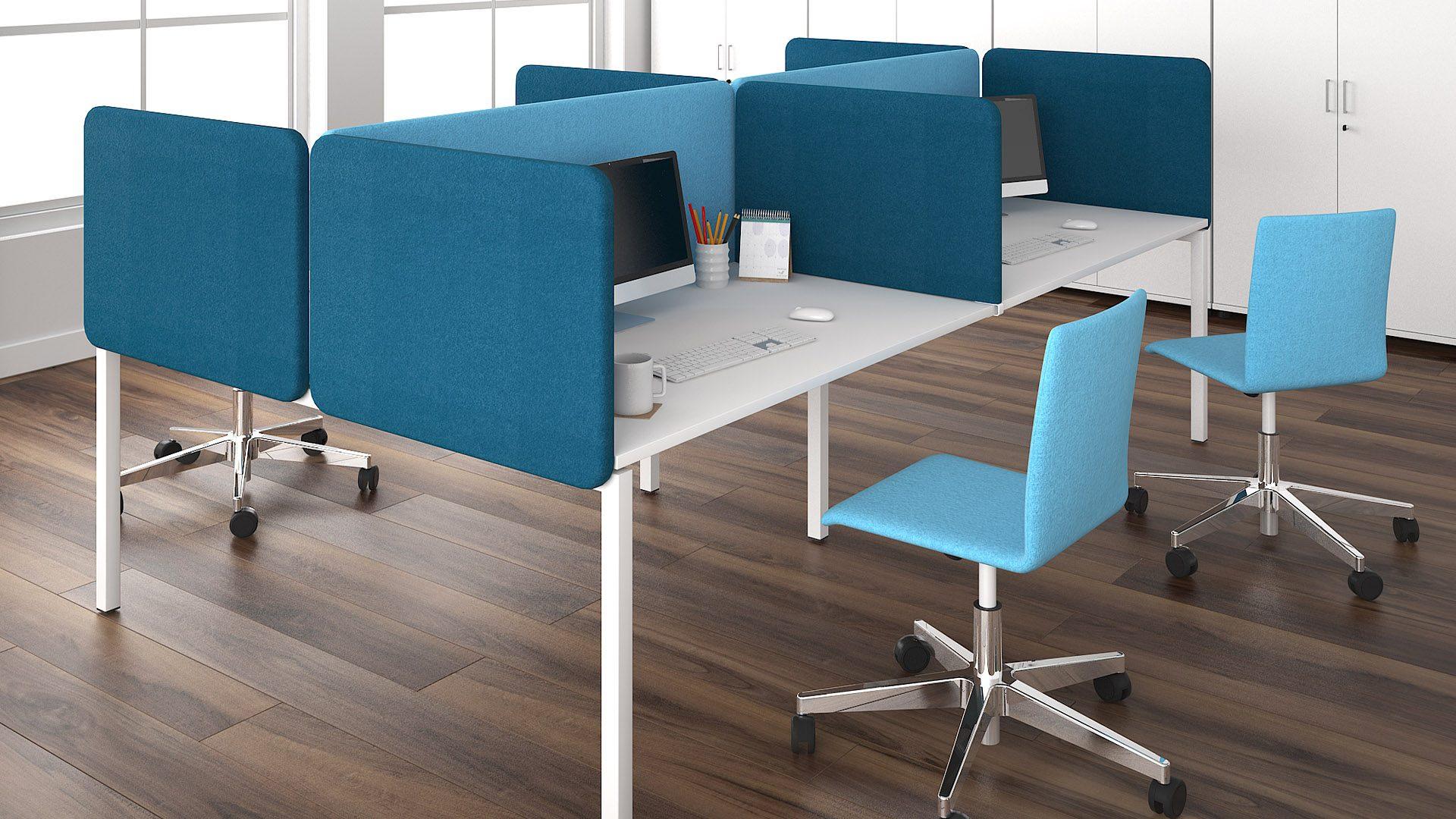 Create desk partitions with Top 530 screens and Nova bench desking