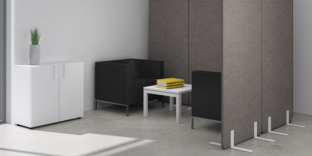 Partition off noisy working areas to help create a quieter workspace
