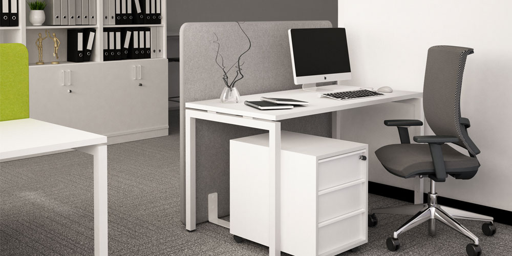 Use Free Standing screens to protect desks from busy walkways