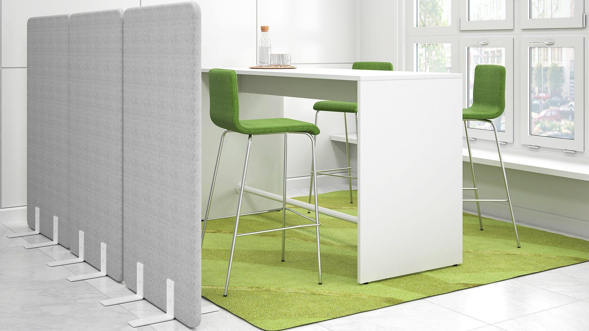 Free Standing acoustic screens offer unlimited possibilities to divide your office with visual and acoustic breaks