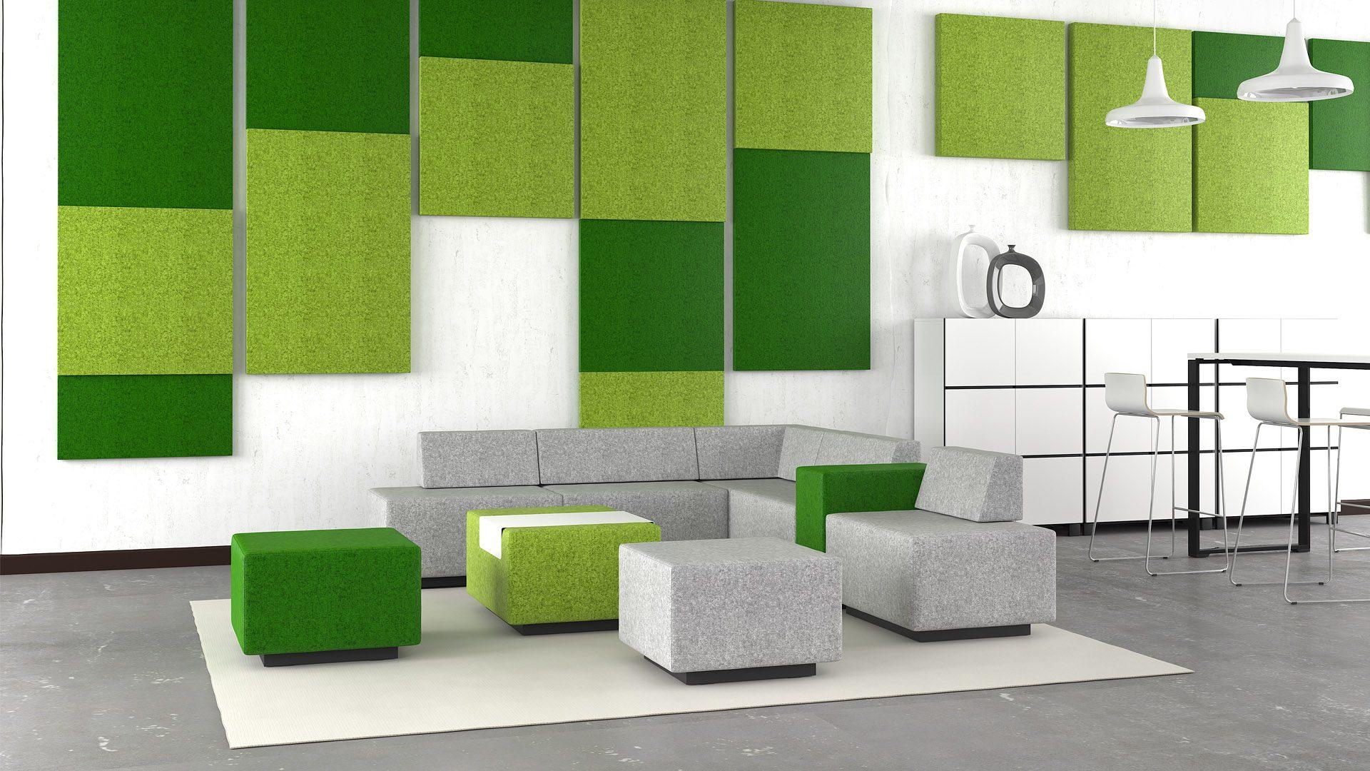 Modus acoustic wall panels available as square or rectangle