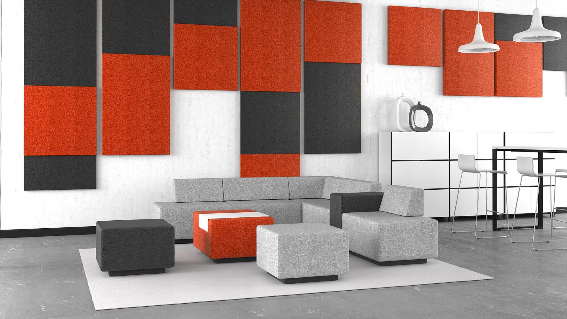Modus acoustic wall panels with Jazz Chill Out soft modular seating