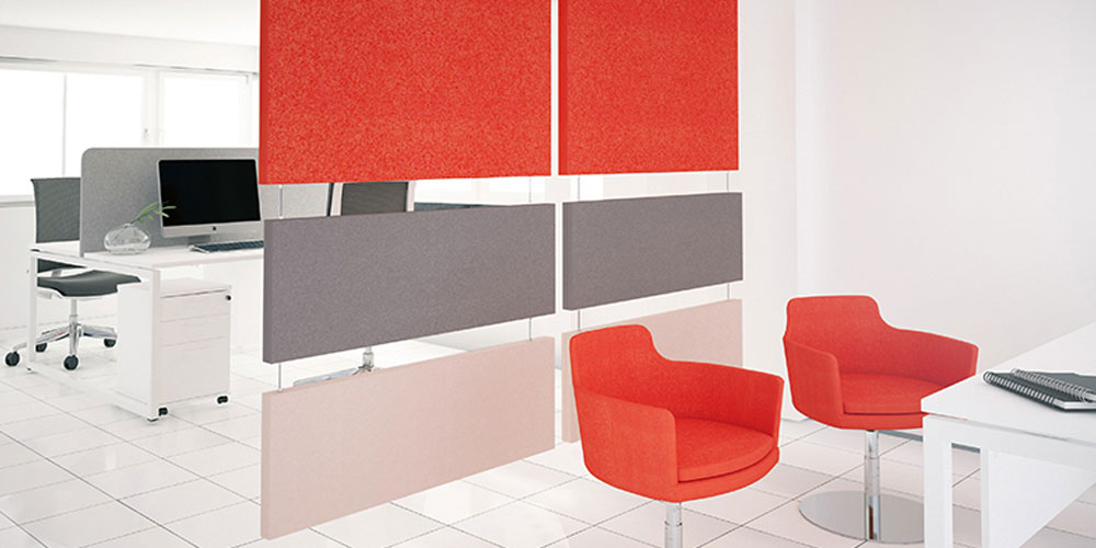 Create colourful room dividers in corporate or mood colours
