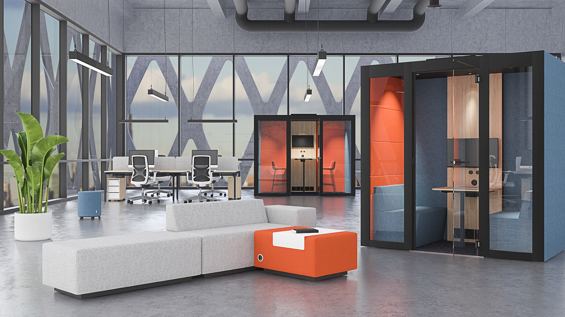Combine the medium and large Silent Room to create breakout areas of different sizes