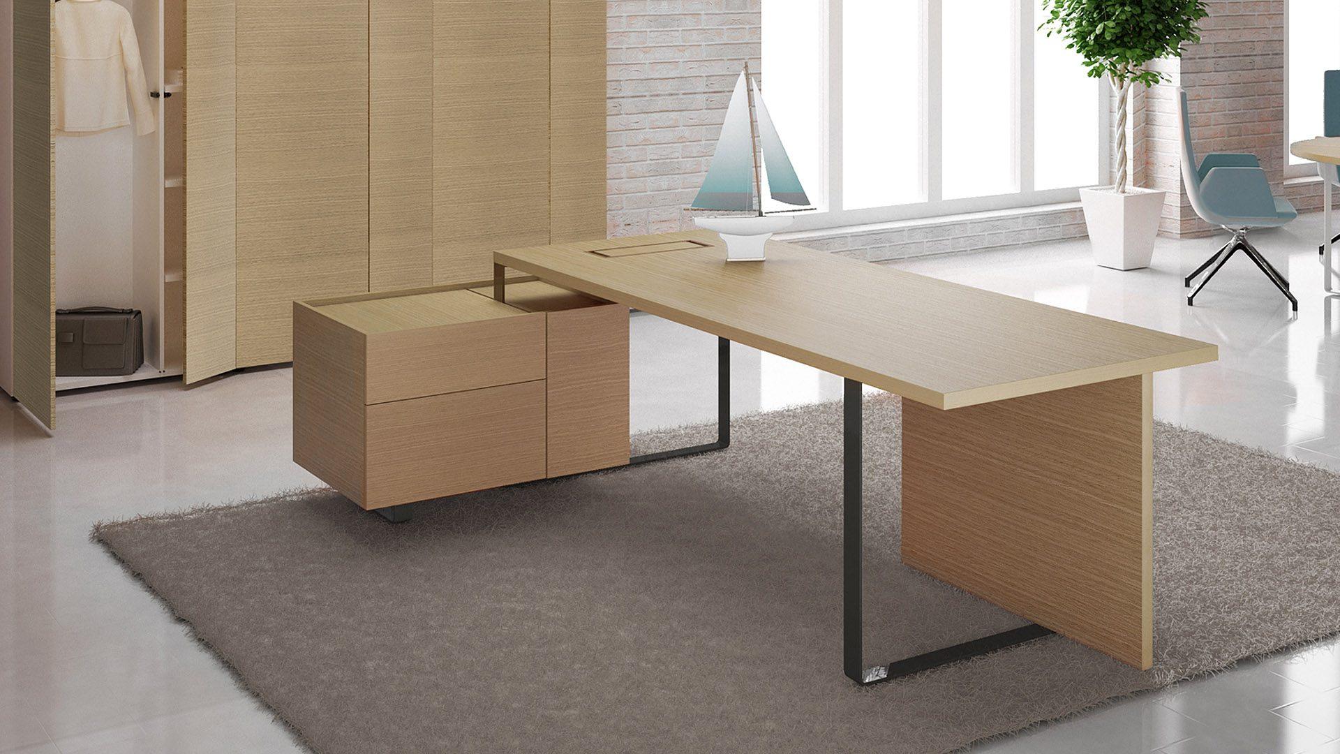 Plana executive desk with storage cabinets