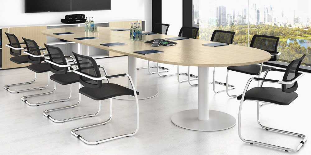 Gama black meeting chairs in boardroom with Forum meeting tables