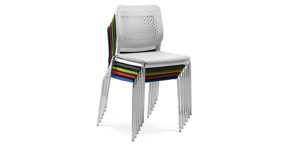 Stackable Wait conference chairs available in six colours