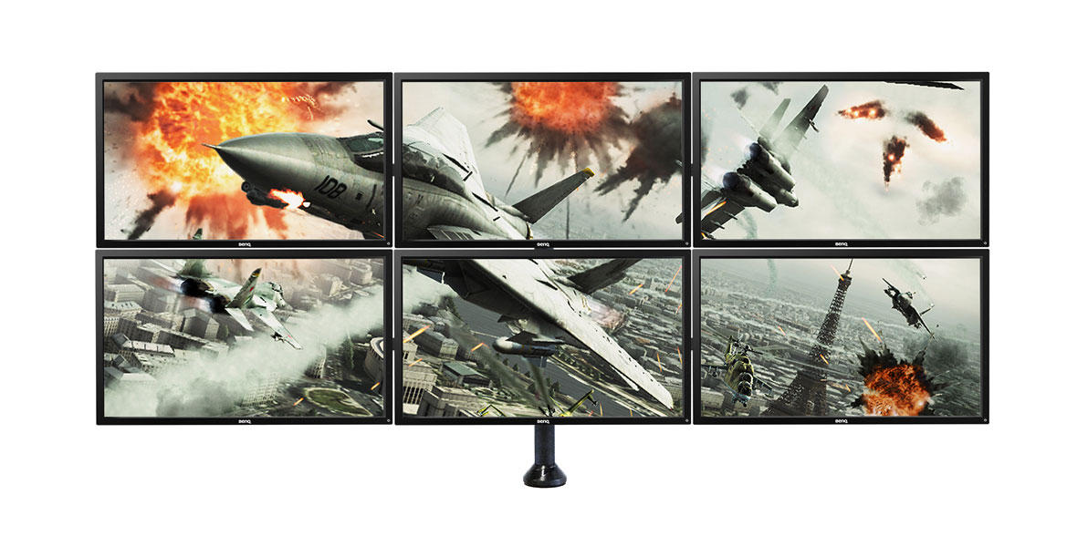 Supports up to six 10kg monitors up to 27” in screen size.
