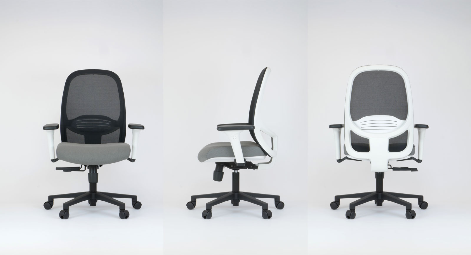 Verona rounded mesh back task chair in white