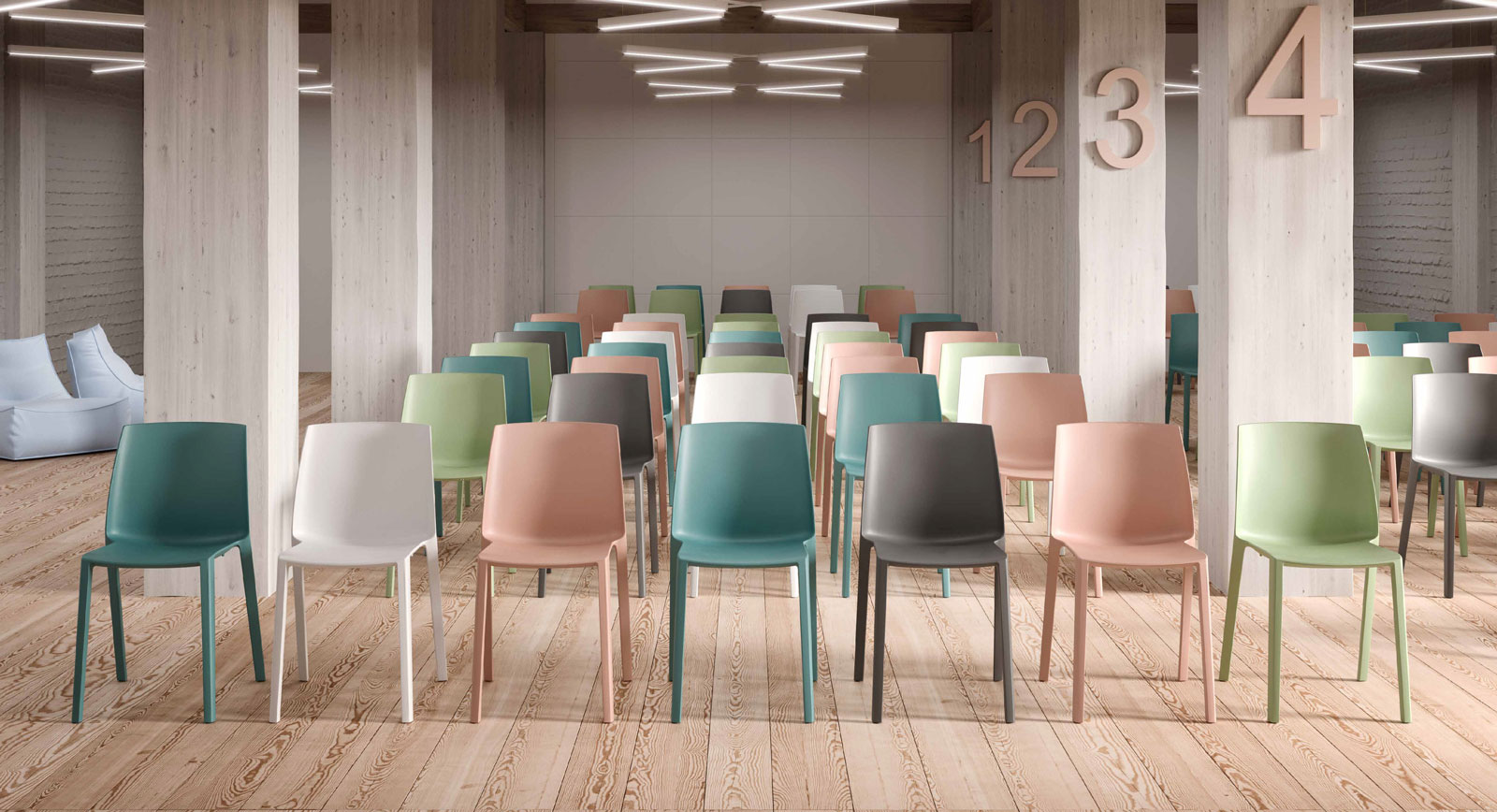Subtle colour options make an impact for conference or training rooms
