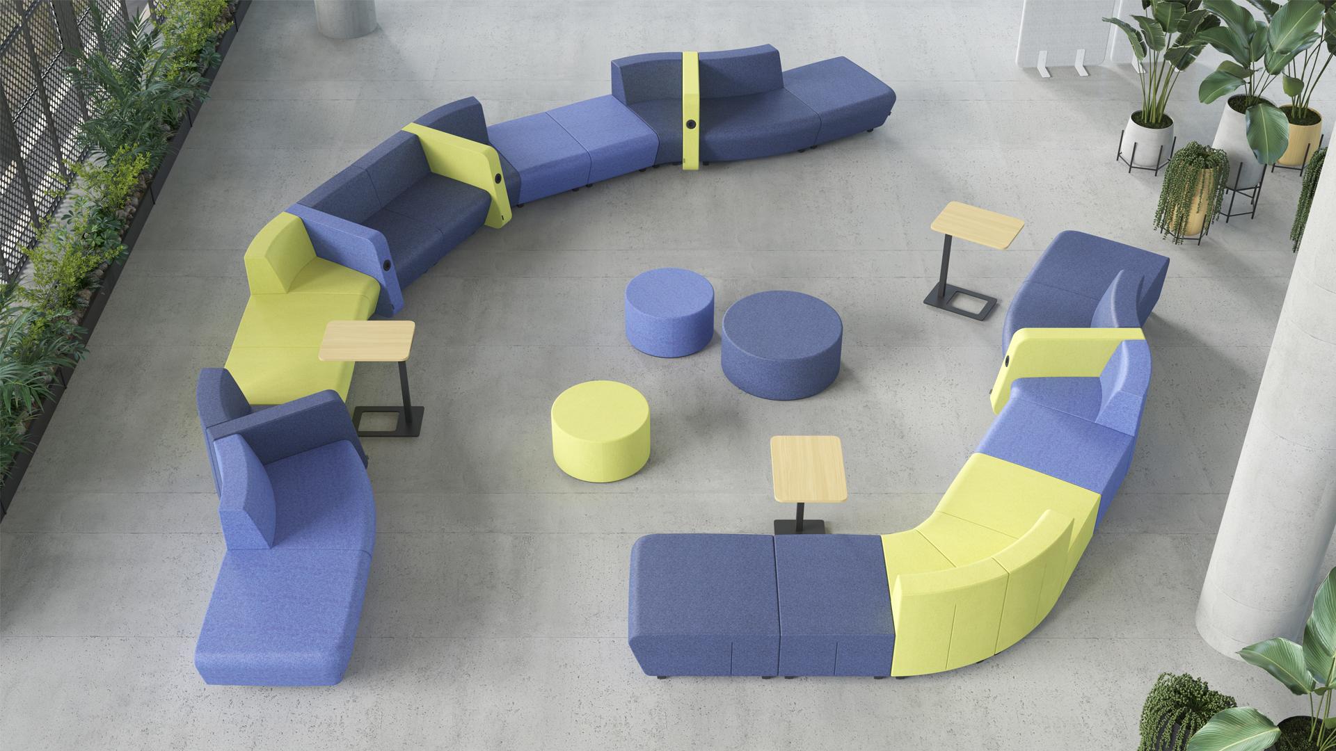 Create comfortable reception areas with Soft Rock modular soft seating