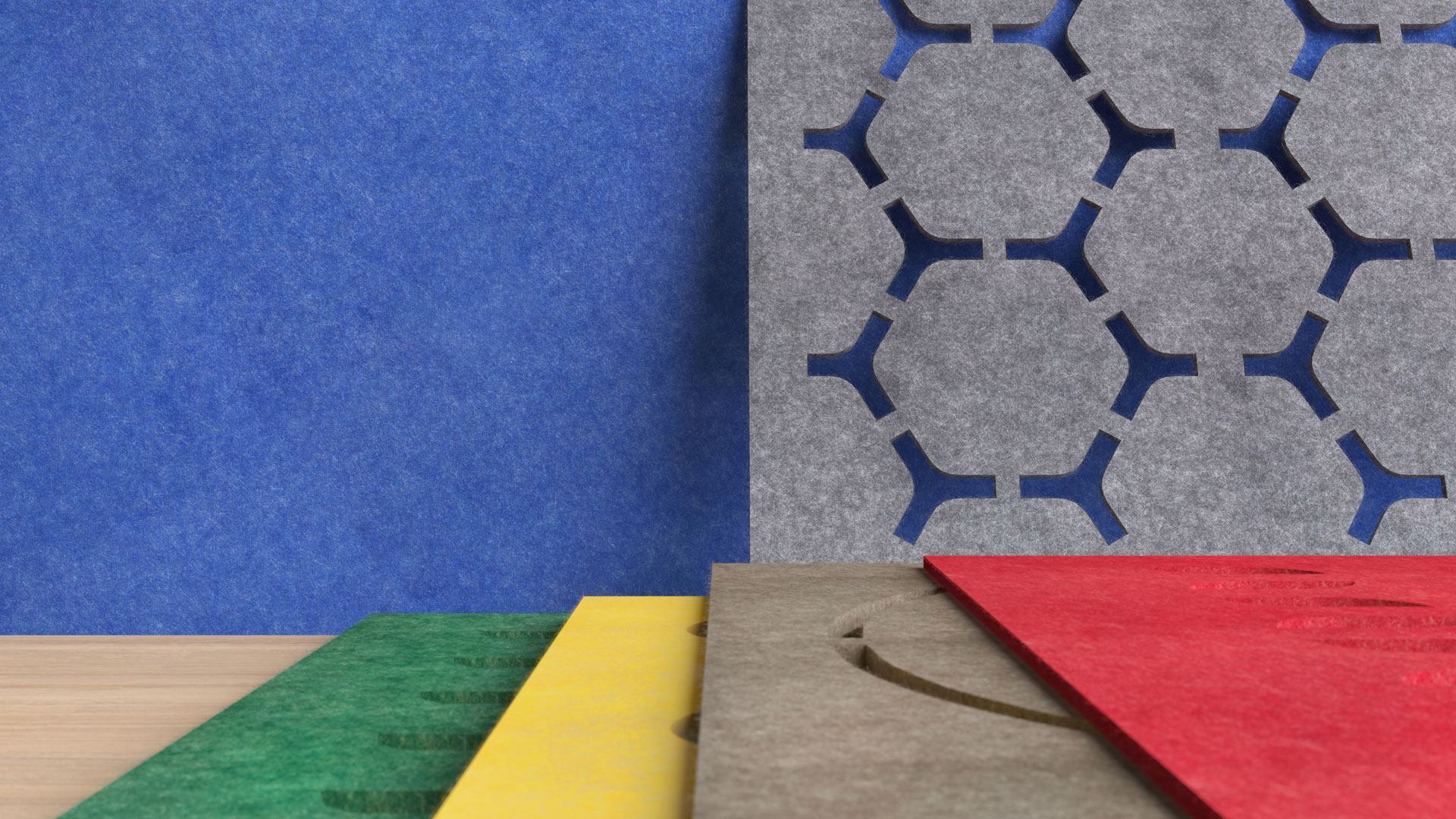 Sustainable PET fibre board is made from more than 50% recycled plastic