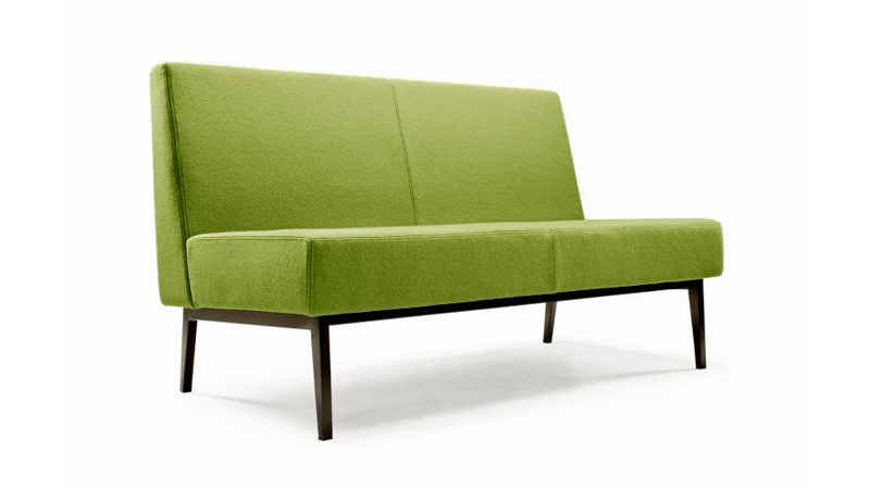 Pixel two seater sofa in green fabric