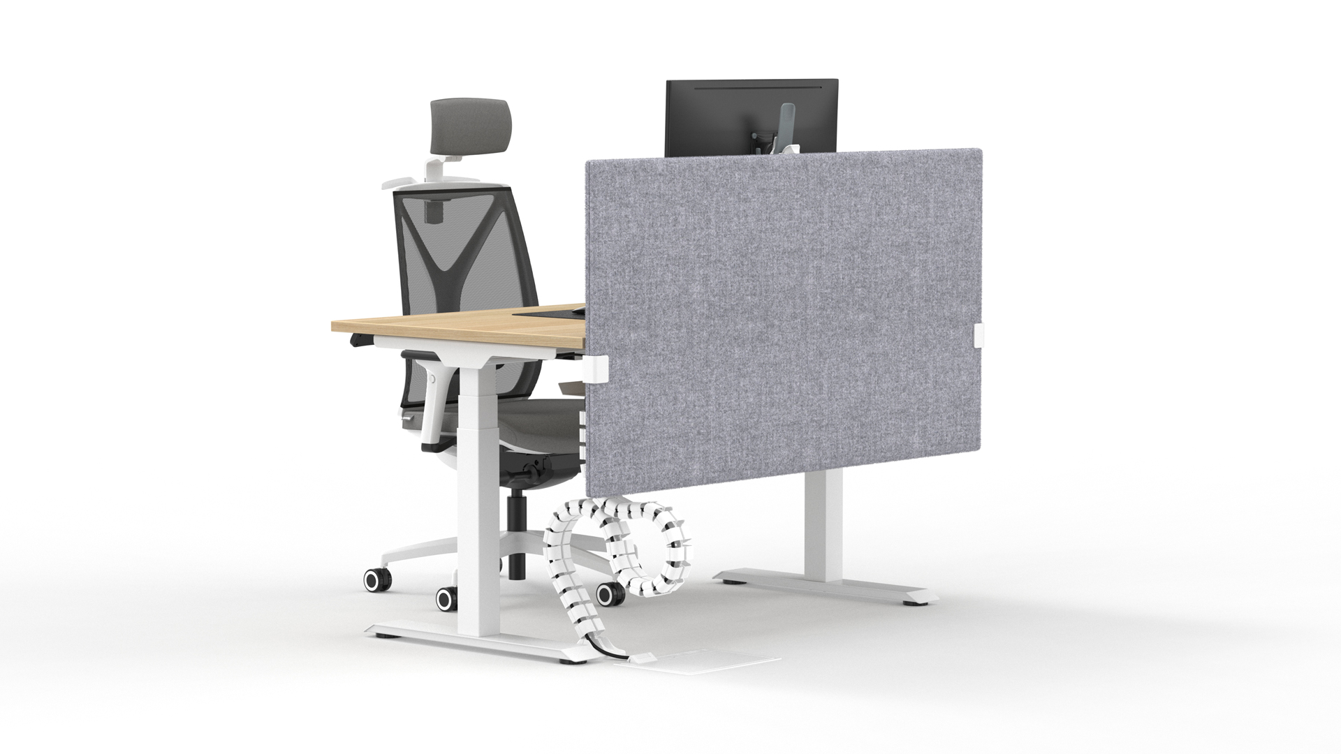 Metalicon ergonomic accessories can be colour matched to Alto 1 and Alto 2 desk frames