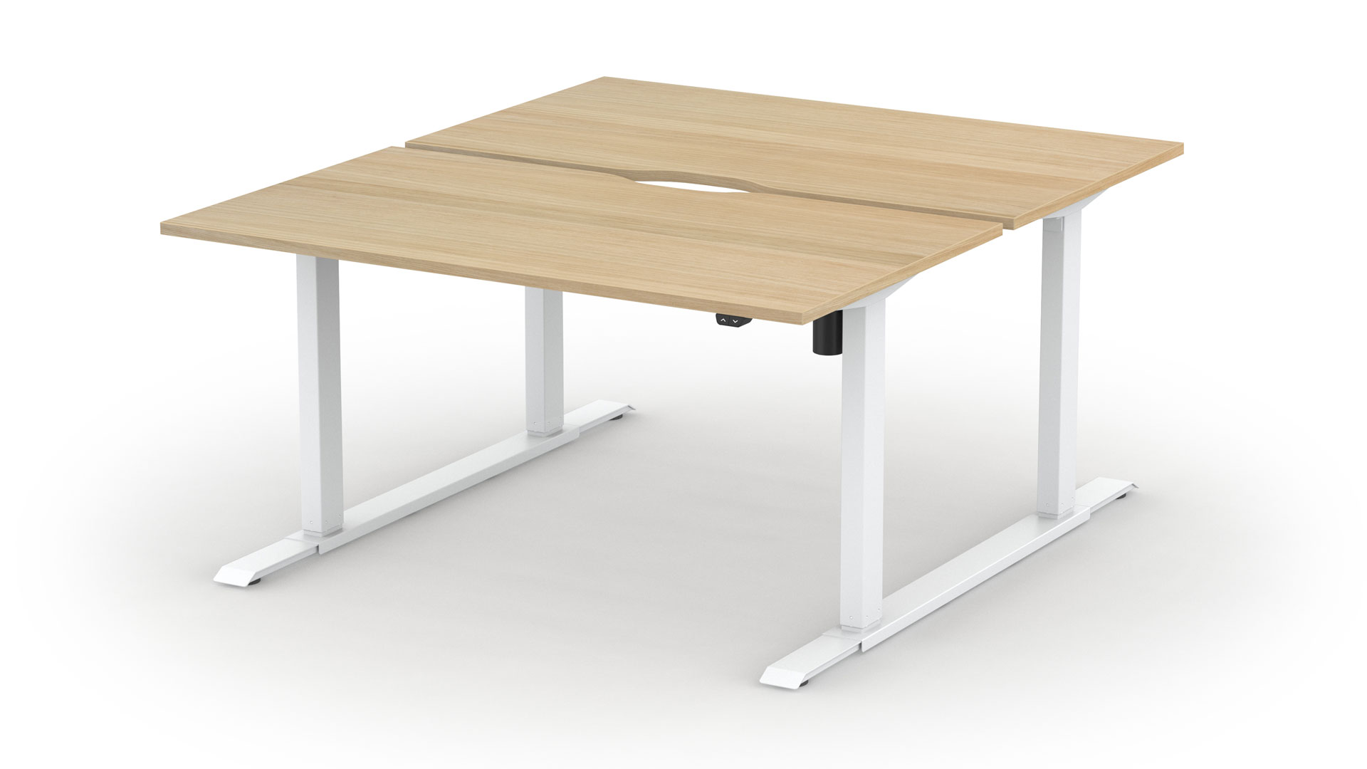 The Alto 1 bench is made up of two desks joined back-to-back at the feet