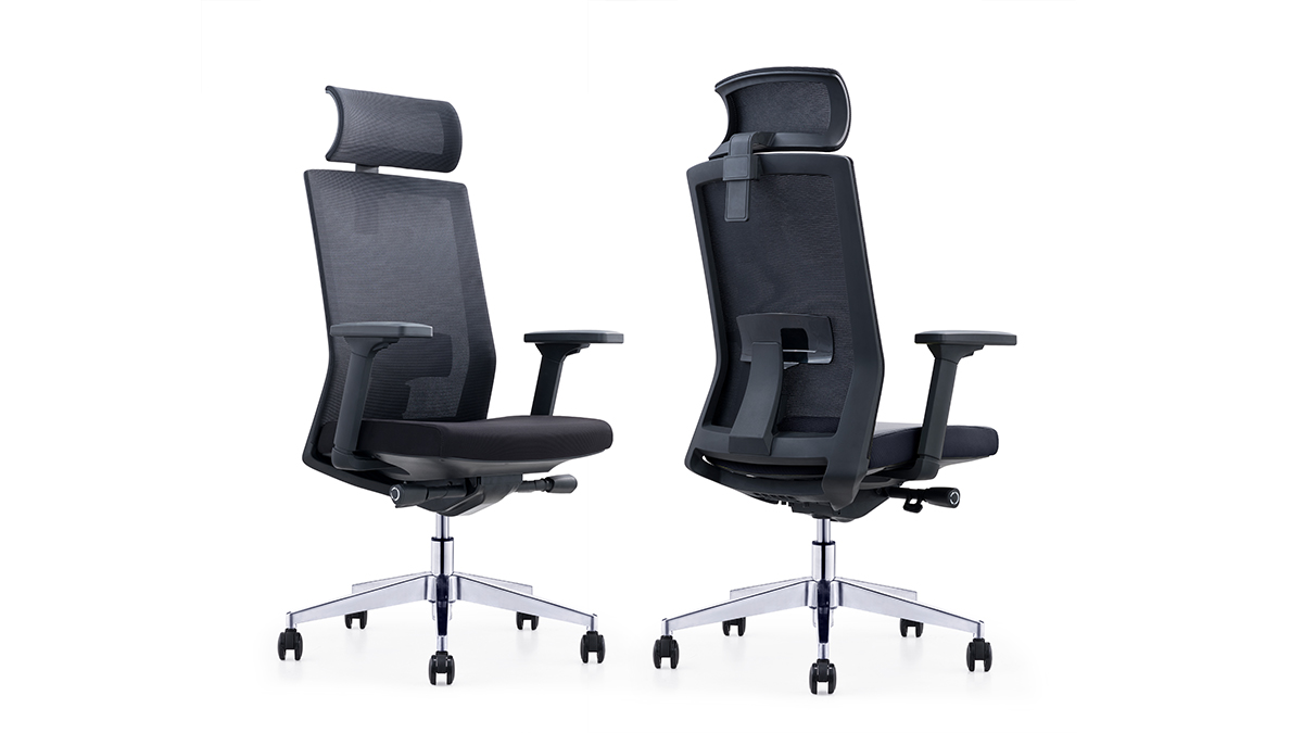 Veneto Executive task chair with polished aluminium base