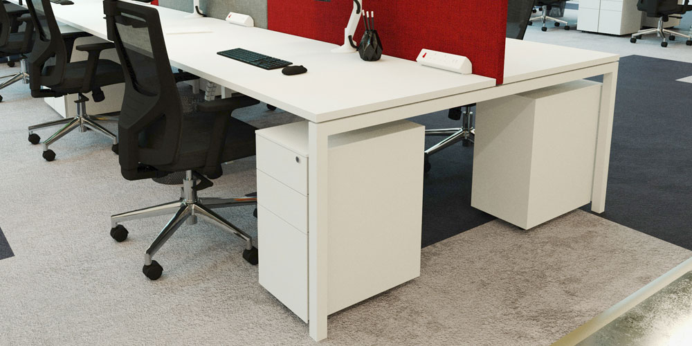 Cube steel pedestals match well alongside Narbutas Nova desks and other desking ranges