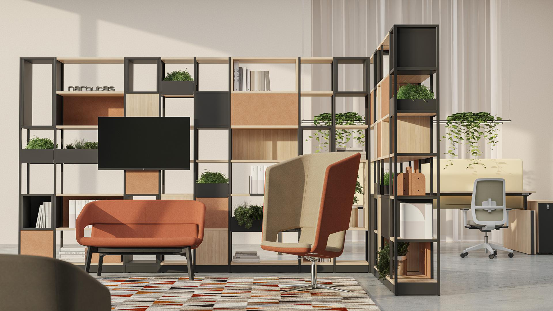 Create breakout areas within open plan offices with zoning storage shelves