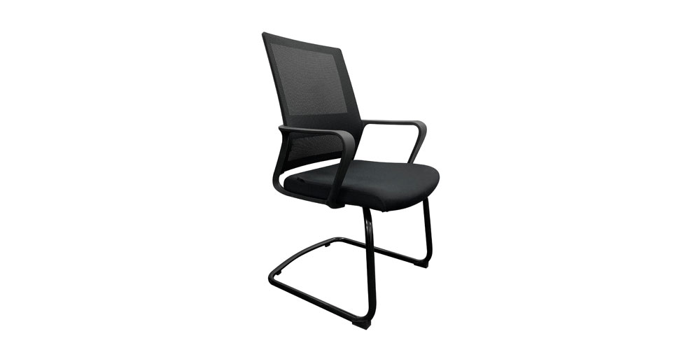 Designed to match its task chair equivalent, the Oslo cantilever base meeting chair offers the same sleek look with integrated armrests and an all black metal cantilever base.