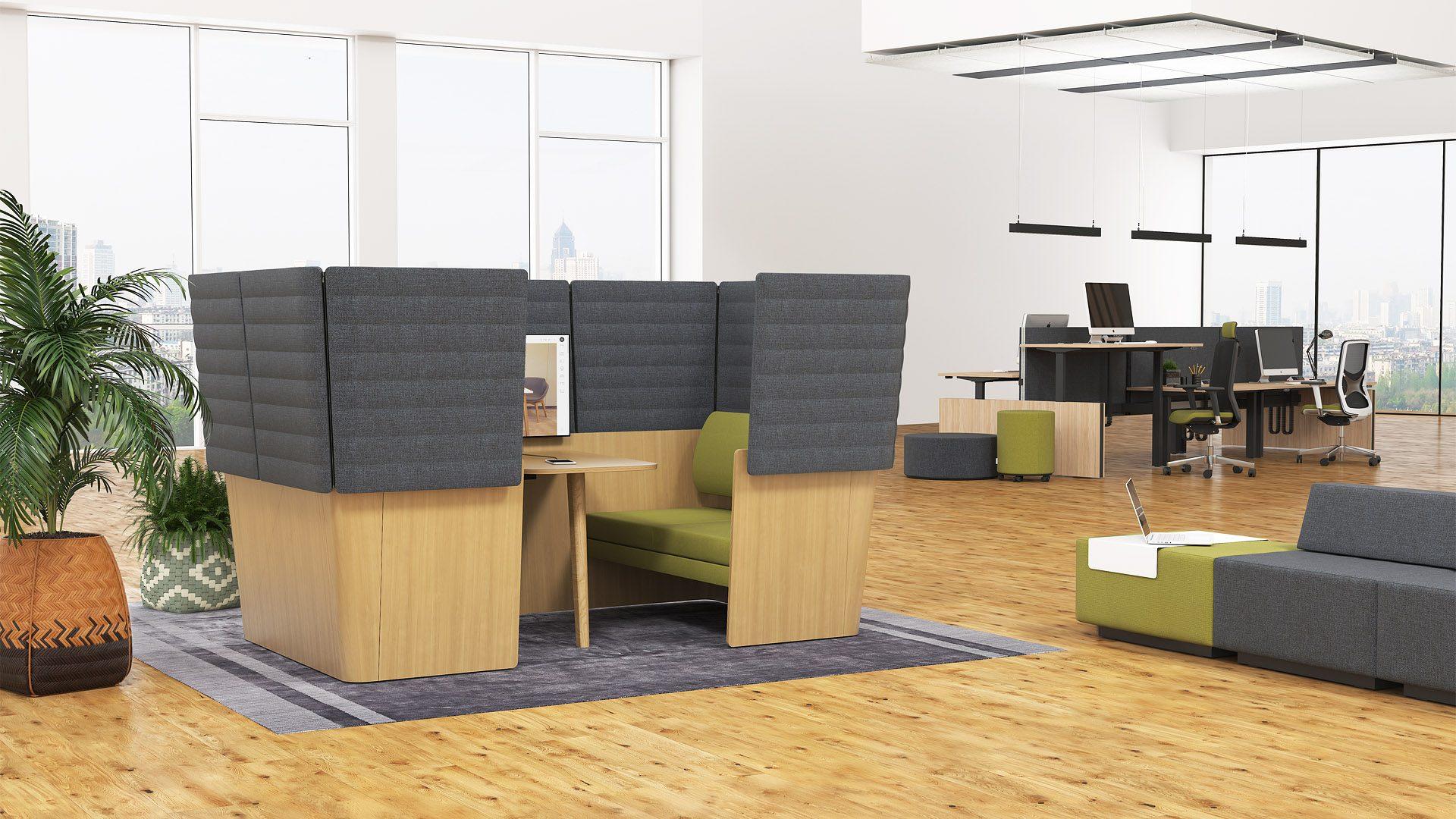 Arcipelago Wood meeting booths are ideal for creating a &#039;room within a room&#039; in open-plan offices