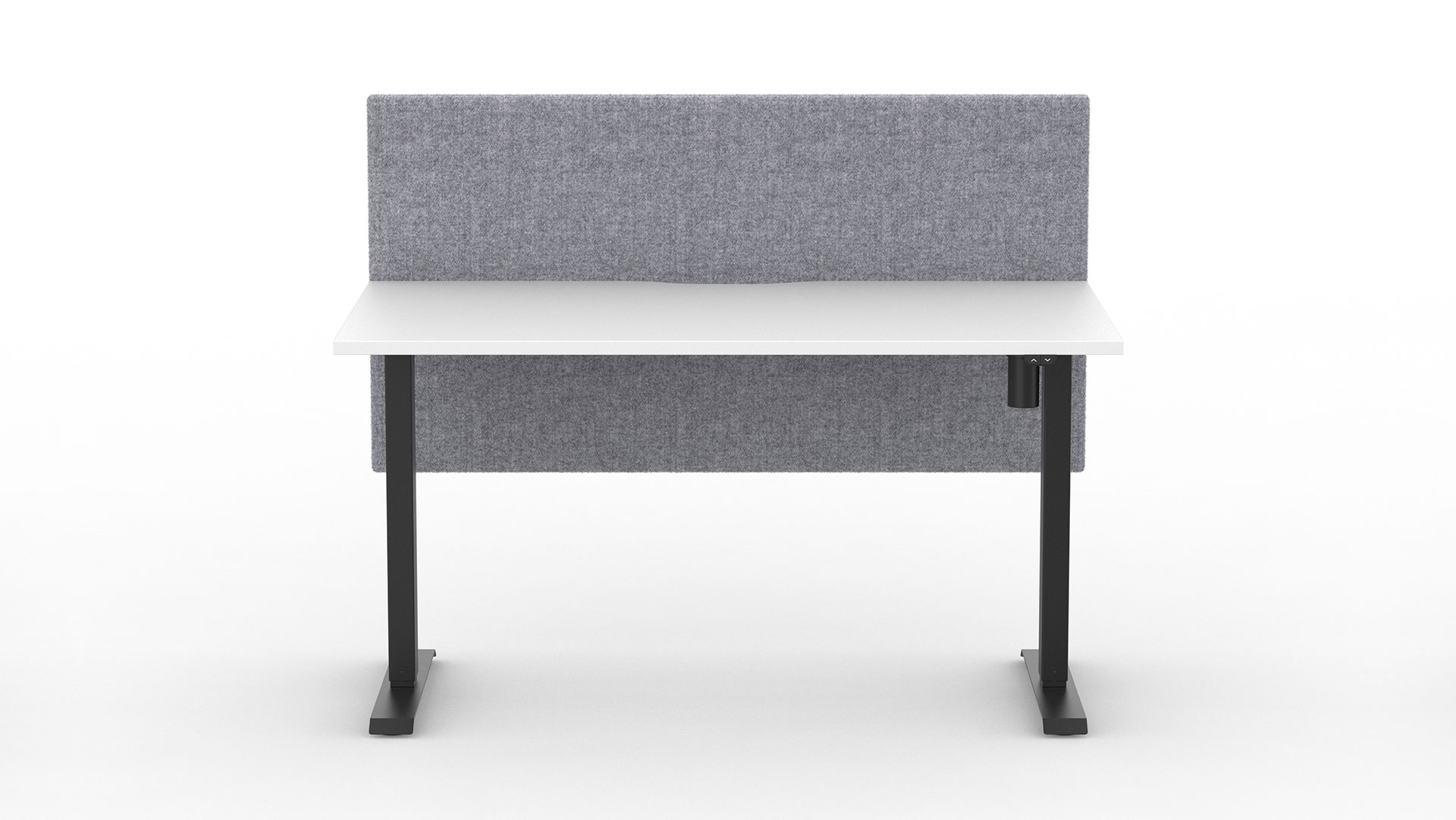 Fabric desk divider screens help to reduce background noise.