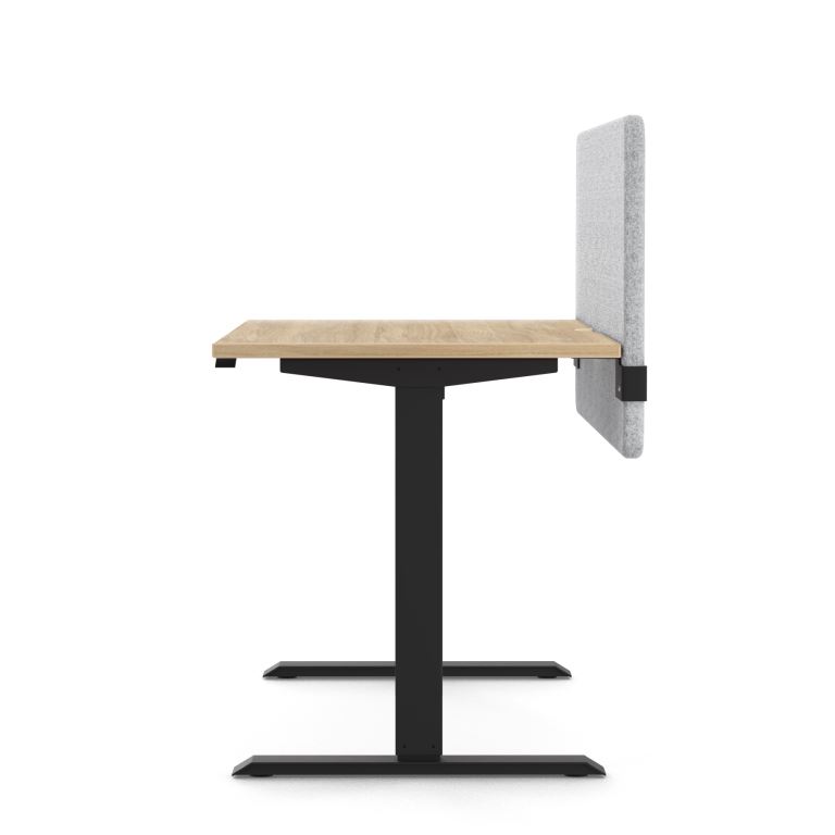 Alto 1 desks feature 2-stage reversed rectangular columns with single motor.