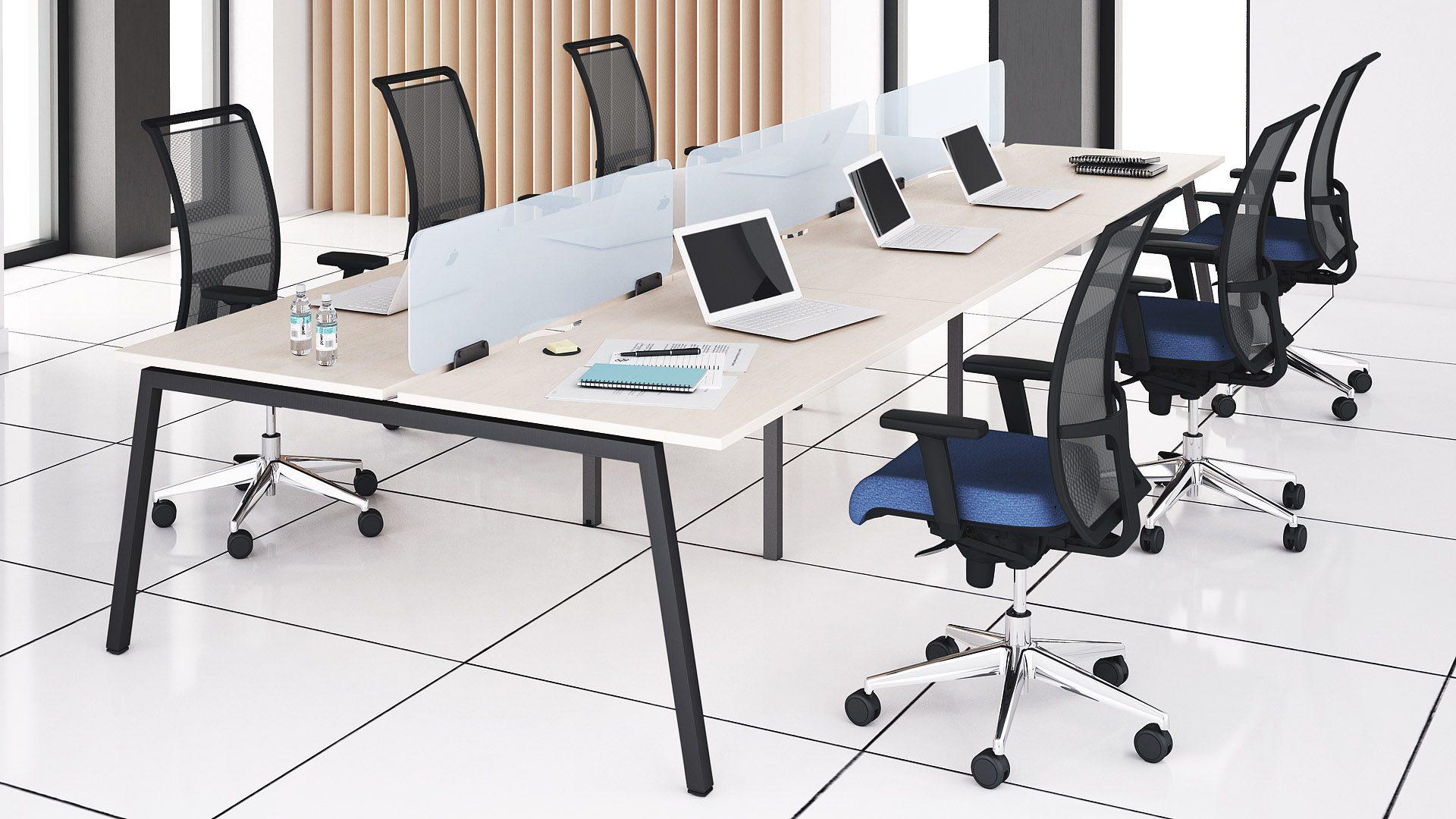 Unframed Perspex® screens can be fitted to many different types of desking.