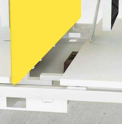 Perspex® screens that work with sliding-top desks.