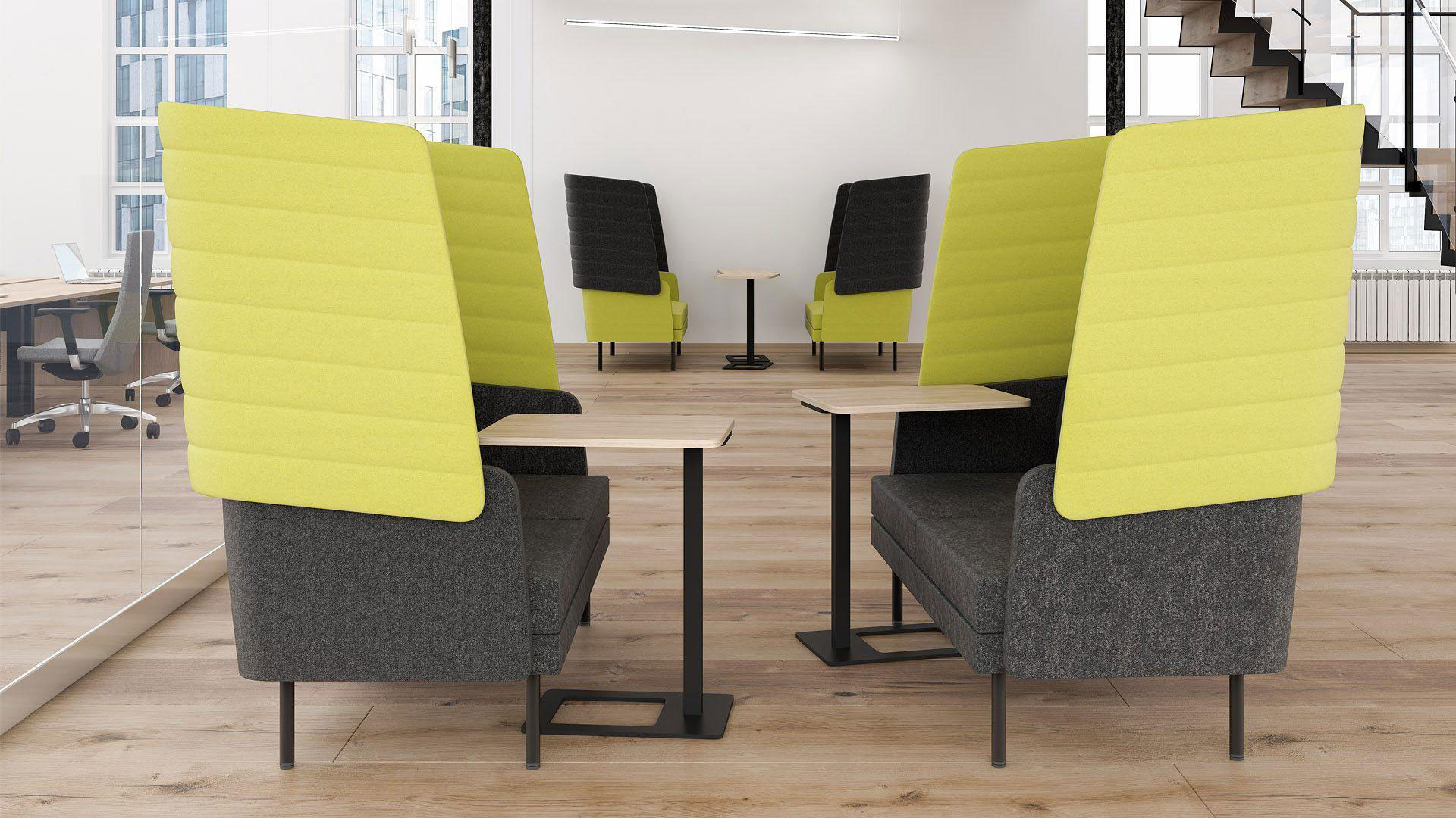 High back acoustic options create quiet meeting spaces