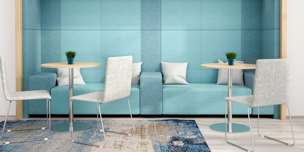 Jazz Chill Out modular soft seating combined with Modus acoustic wall panels