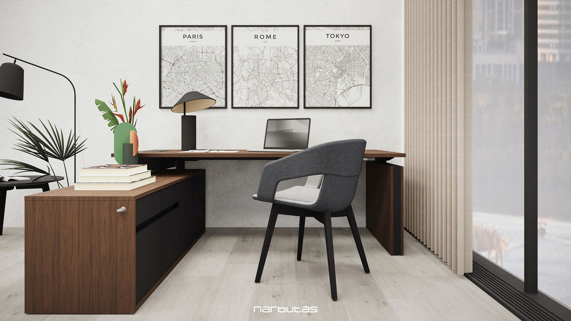 Create a smart office area in the corner of your open plan home