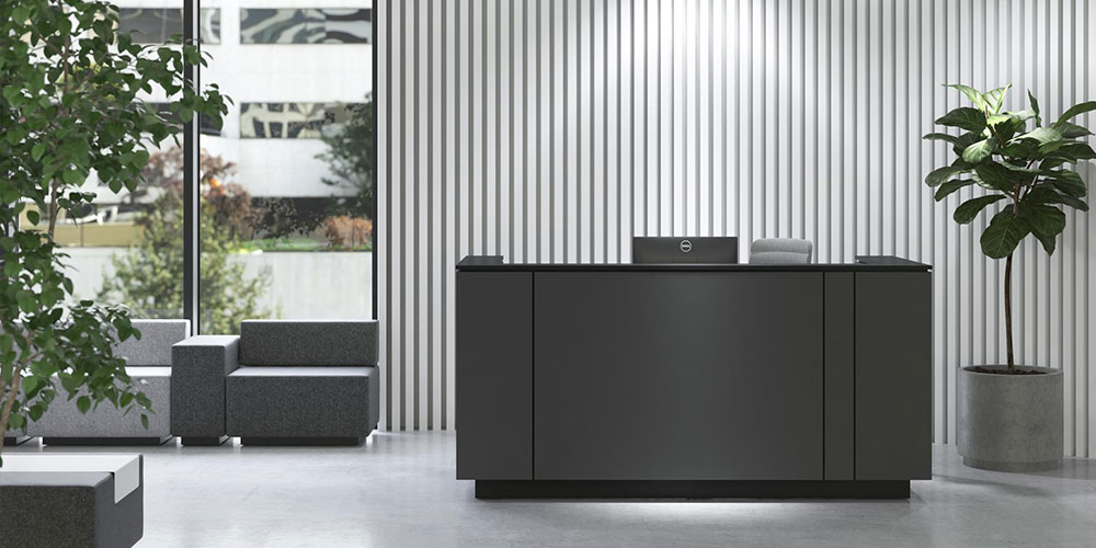 Ice draws attention with its exceptional aesthetic and elegance. Visitors coming to your office will be given a solid greeting by this monolithic reception unit.