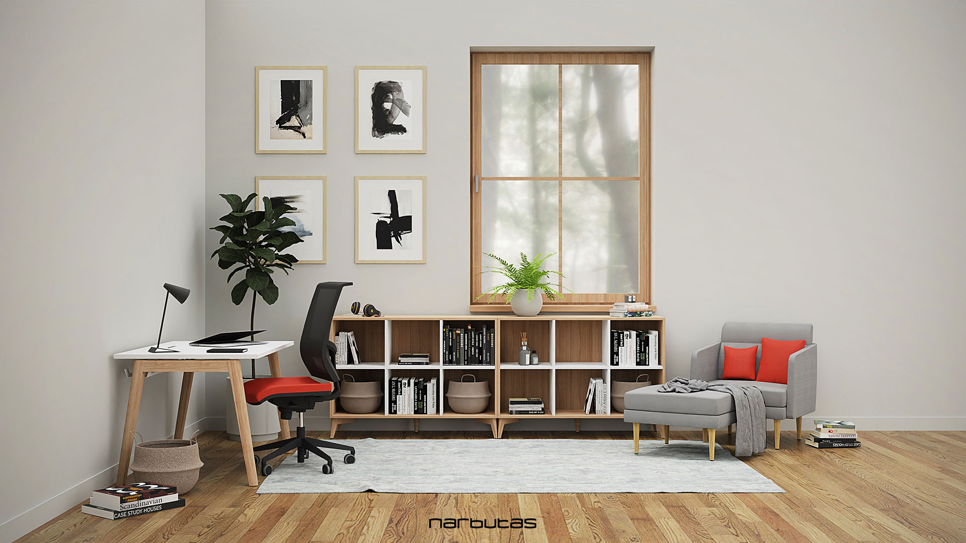 With natural ash wood legs Nova Wood looks great in your home office space