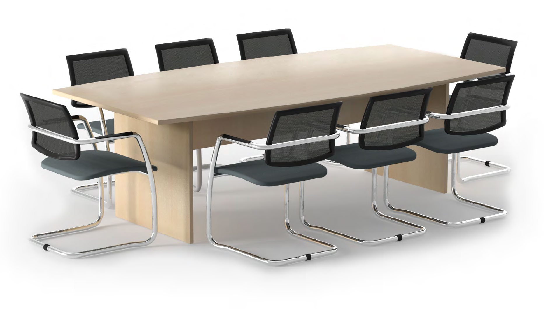 Optima 8 person meeting panel leg meeting table in oak